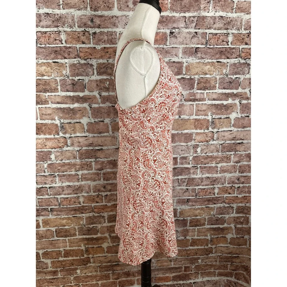 Abercrombie & Fitch Women's Paisley Floral V-Neck Mini Dress Terracotta Med NWOT - Picture 10 of 15